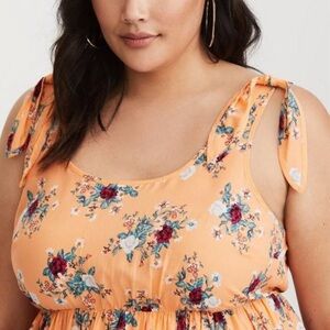 Torrid Floral Challis Tie Strap Babydoll Top size 4X